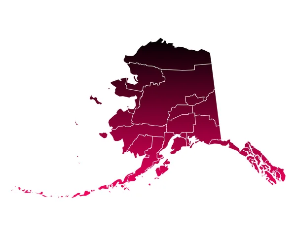 Mapa exato de Alaska — Vetor de Stock