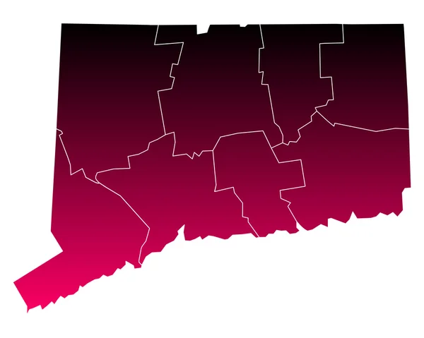 Mapa exato de Connecticut — Vetor de Stock