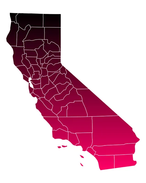 カリフォルニア州の正確なマップ — ストックベクタ
