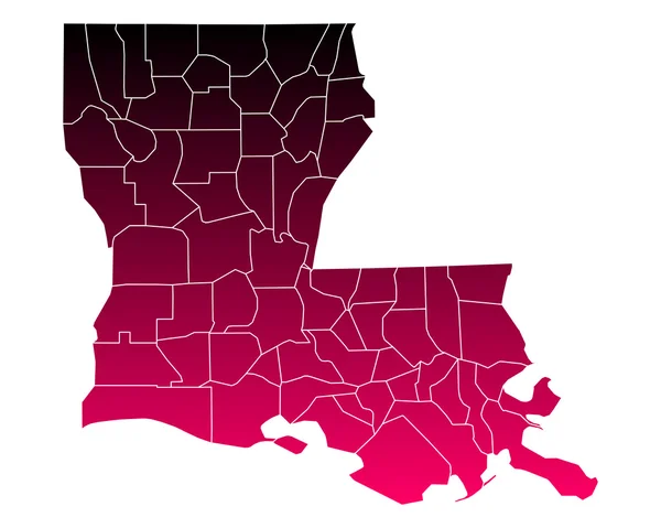 Dokładna mapa Luizjany — Wektor stockowy