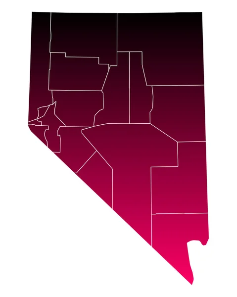 Nevada doğru harita — Stok Vektör