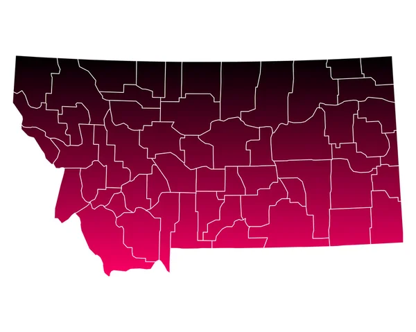 Mapa exato de Montana —  Vetores de Stock