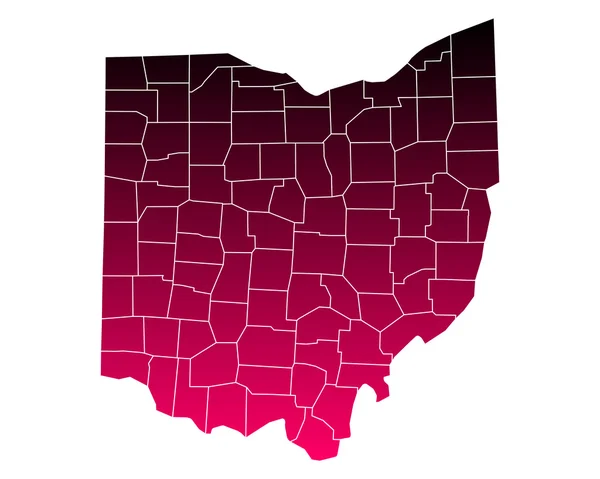 Mapa exato de Ohio —  Vetores de Stock