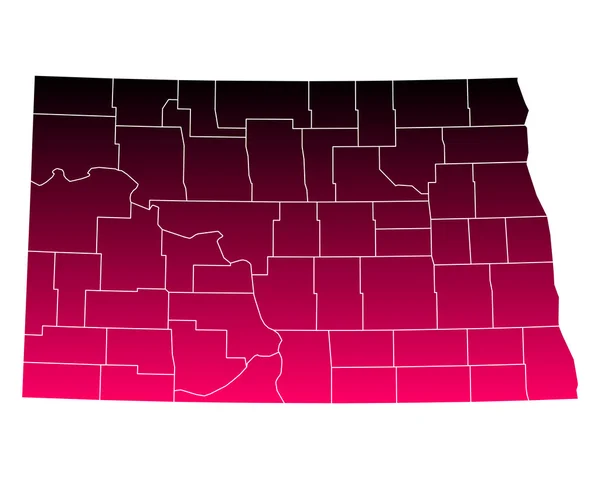 Carte du Dakota du Nord — Image vectorielle