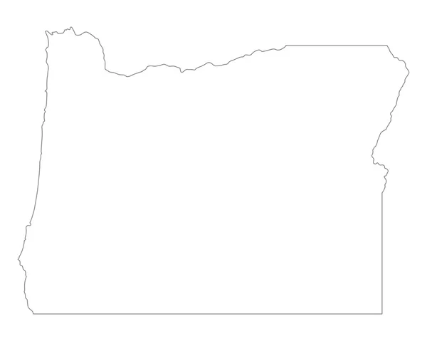 Carte précise de l'Oregon — Image vectorielle