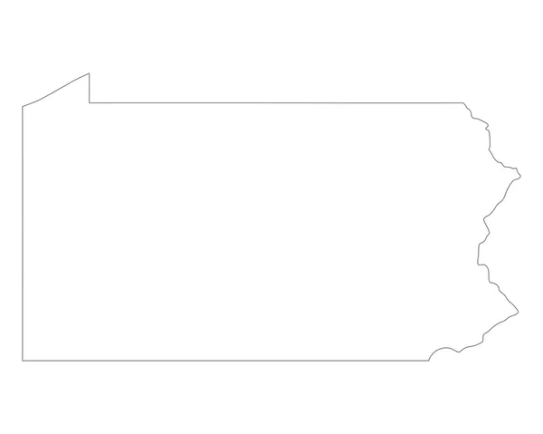 ペンシルベニア州の正確なマップ — ストックベクタ