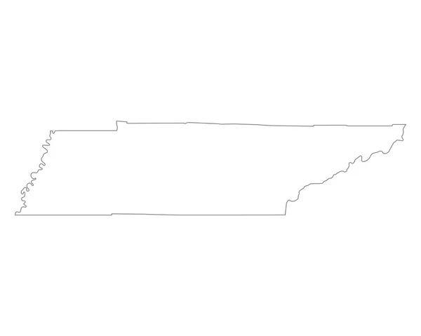 Přesná mapa Tennessee — Stockový vektor