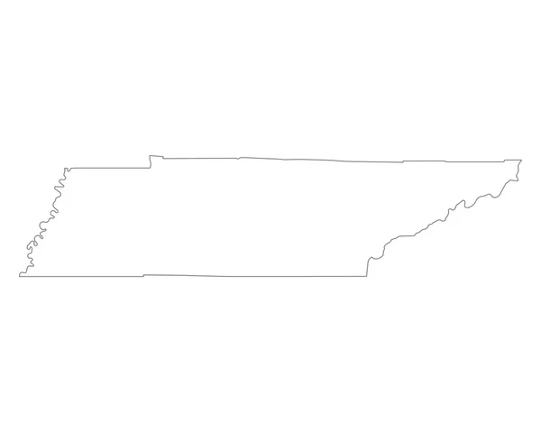 Mapa exato de Tennessee — Vetor de Stock