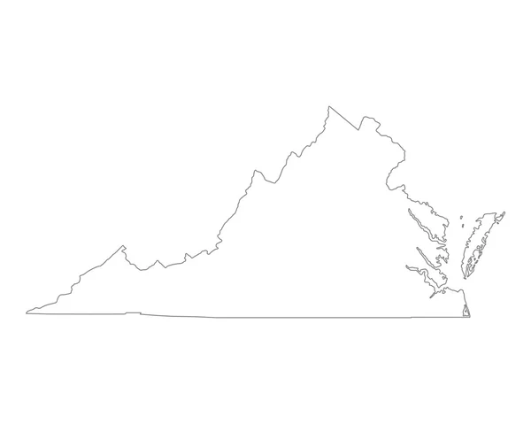 Mapa exacto de Virginia — Vector de stock