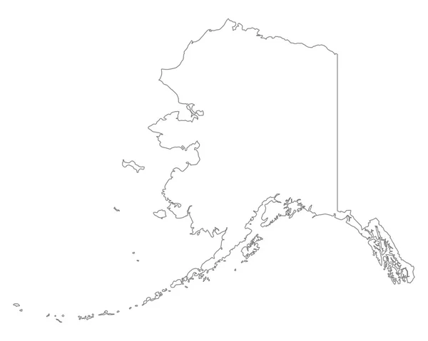 Mapa exacto de Alaska — Archivo Imágenes Vectoriales