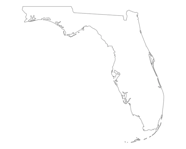 Genaue Karte von Florida — Stockvektor