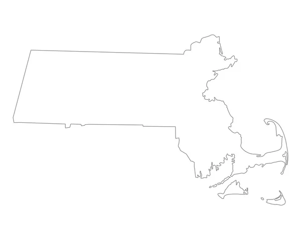 Massachusetts doğru harita — Stok Vektör