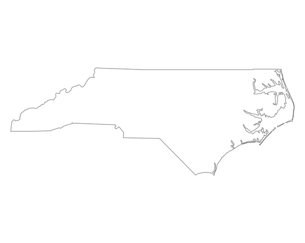 Kaart van North Carolina — Stockvector