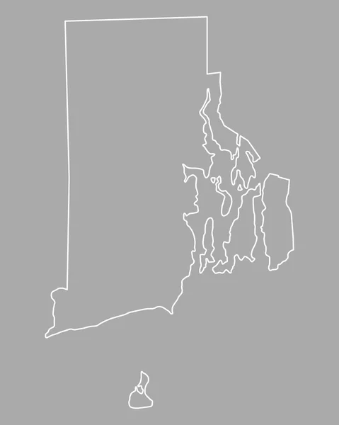 O mapa de Rhode Island — Vetor de Stock