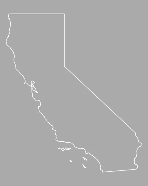 Carte précise de la Californie — Image vectorielle