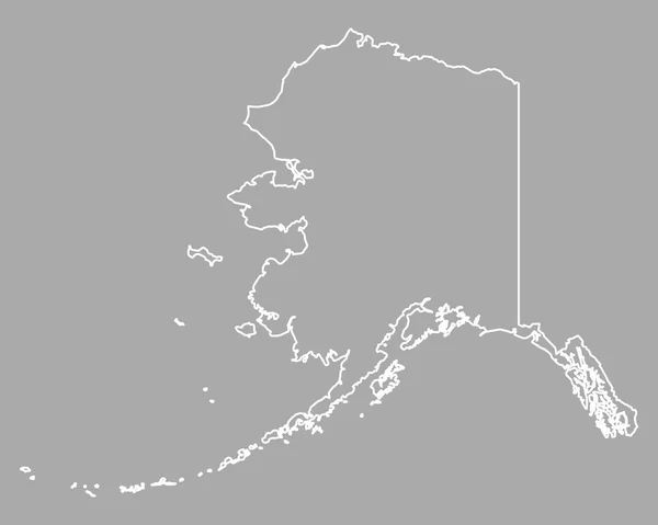 Carte précise de l'Alaska — Image vectorielle