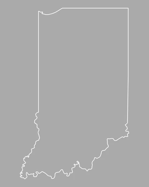 Carte précise de Indiana — Image vectorielle