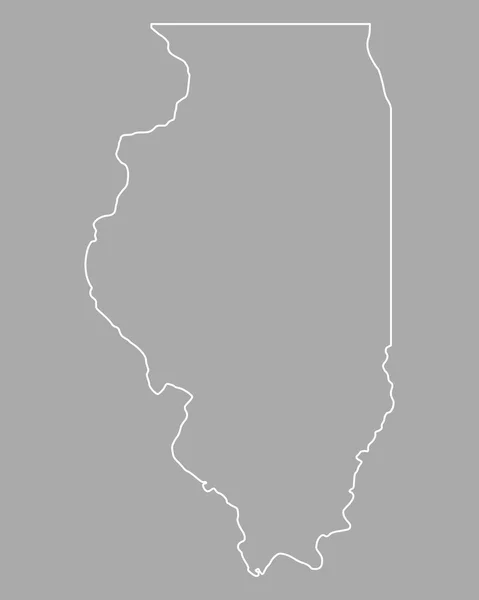 イリノイ州の正確なマップ — ストックベクタ