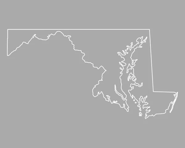 Dokładna mapa Maryland — Wektor stockowy