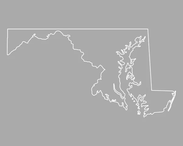 Mapa exato de Maryland — Vetor de Stock