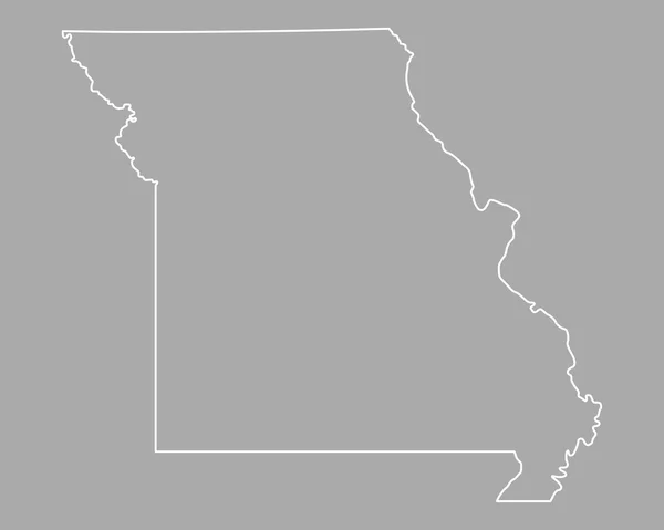 Přesná mapa Missouri — Stockový vektor