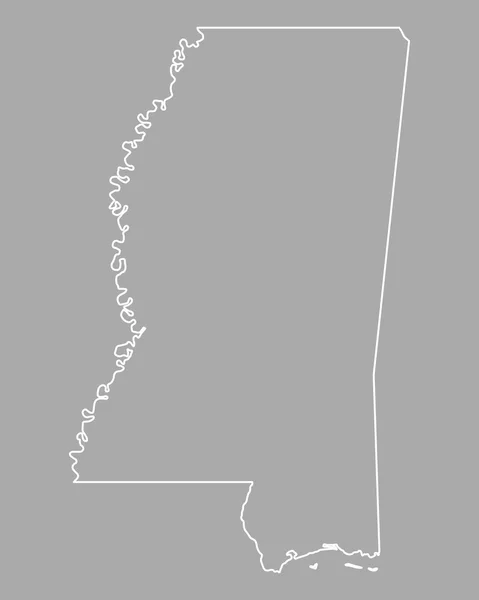 Mapa exato de Mississippi — Vetor de Stock