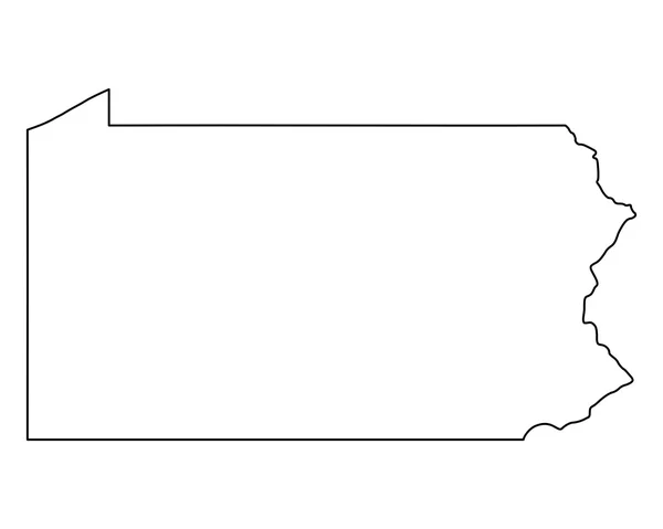 Mappa esatta di Pennsylvania — Vettoriale Stock