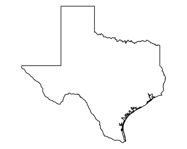 Mapa preciso de Texas — Vector de stock