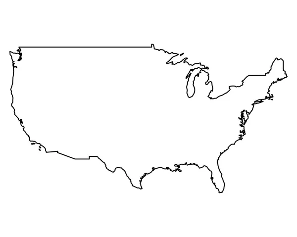 Korrekt karta över Usa — Stock vektor
