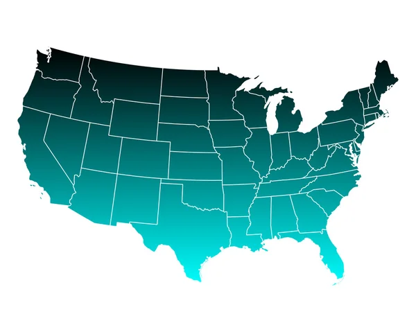 Mapa exacto de Estados Unidos — Archivo Imágenes Vectoriales