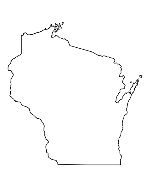 Nauwkeurige kaart van Wisconsin — Stockvector