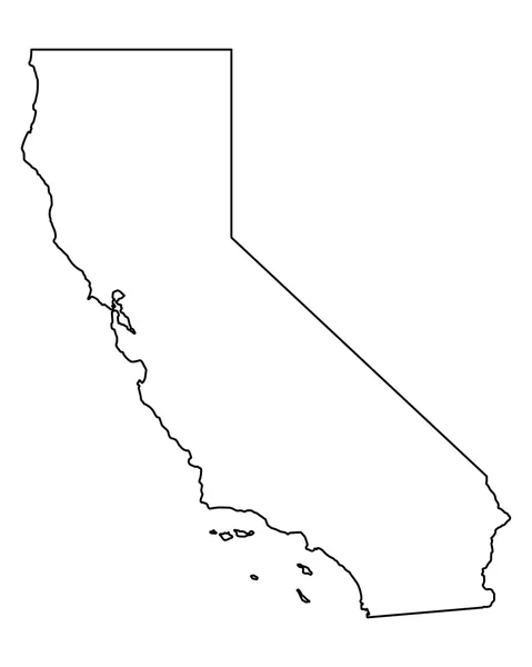 准确的地图，加利福尼亚州 — 图库矢量图片