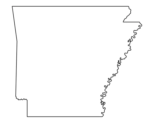 Mappa esatta di Arkansas — Vettoriale Stock