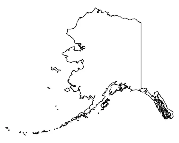 Dokładna mapa Alaski — Wektor stockowy