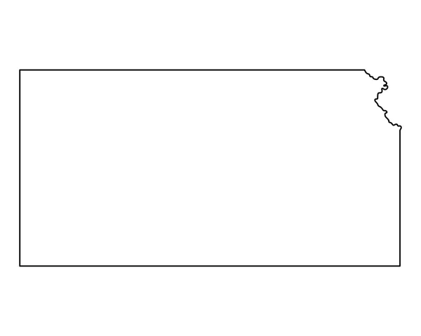 准确的地图堪萨斯 — 图库矢量图片