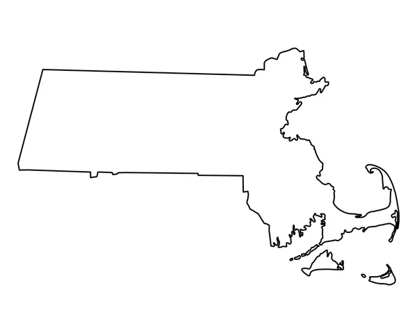 Dokładna mapa Massachusetts — Wektor stockowy