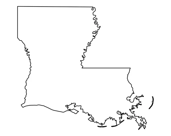 Mapa exacto de Louisiana — Archivo Imágenes Vectoriales