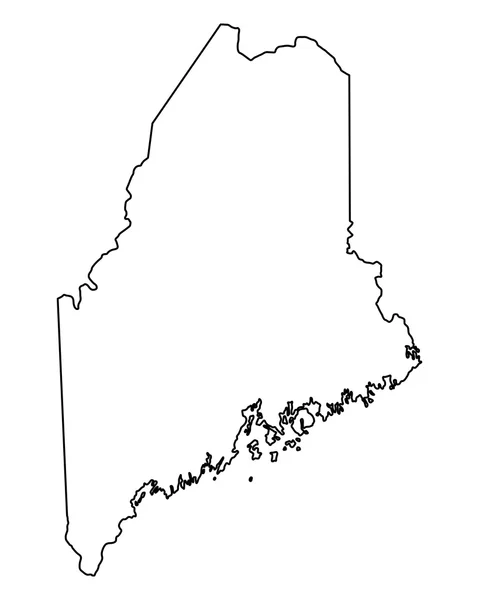 Mapa exato de Maine —  Vetores de Stock