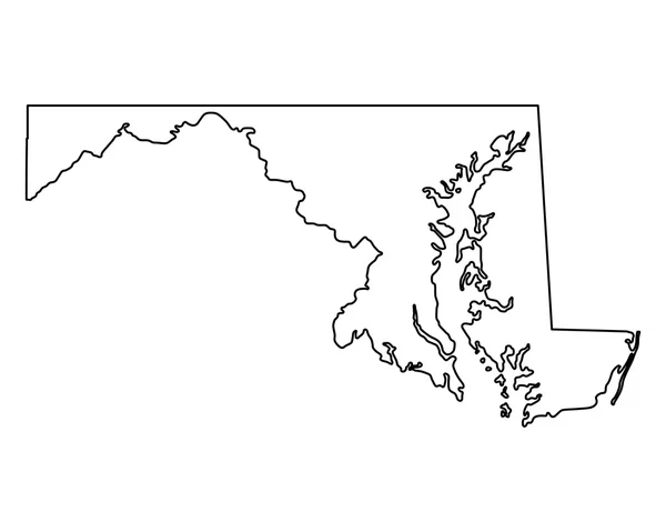 Carte précise de Maryland — Image vectorielle