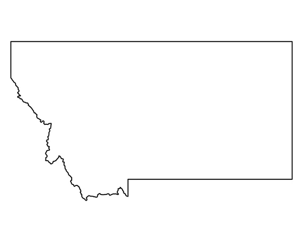 Přesná mapa Montana — Stockový vektor