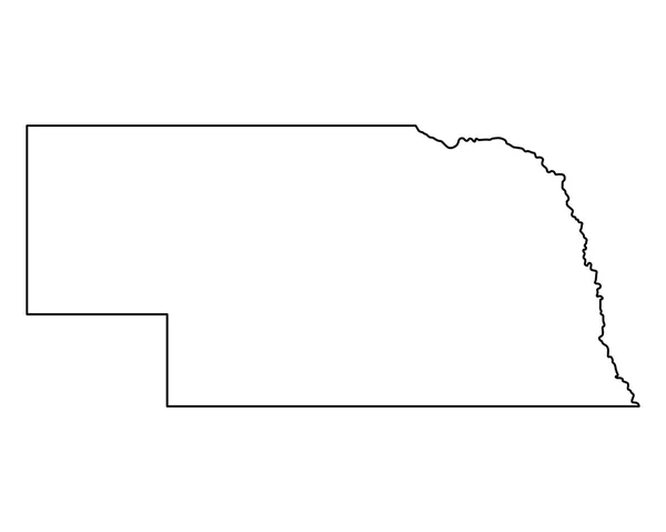 Mapa exato de Nebraska — Vetor de Stock