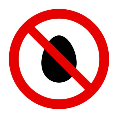 Vektör illüstrasyon olarak yumurta ve yasaklama işareti