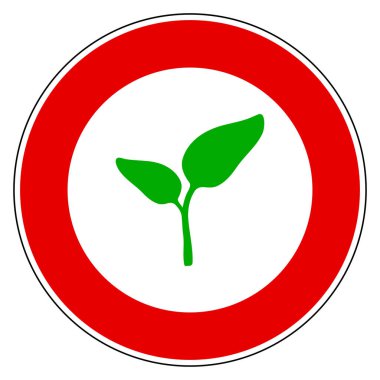 Vektör illüstrasyon olarak bitki ve yasaklama işareti