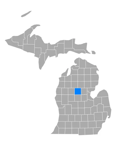 Kaart Van Clare Michigan — Stockvector