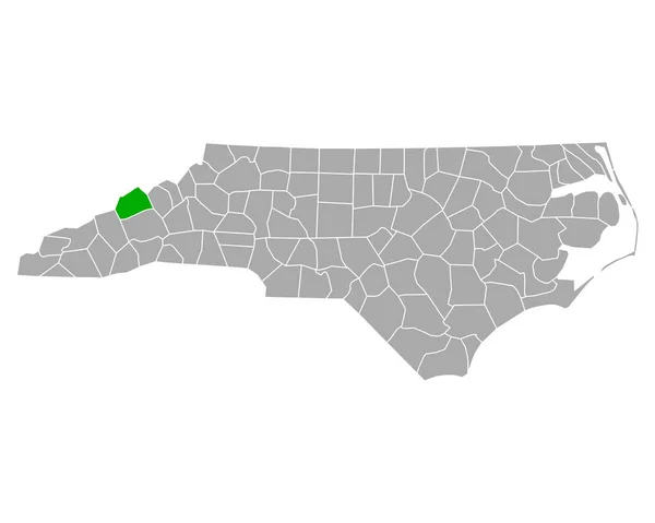 Map Madison North Carolina — Stock Vector