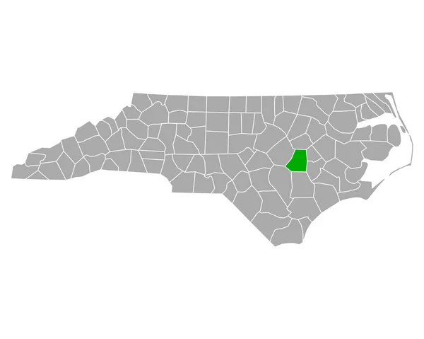 Mapa Wayne Carolina Del Norte — Vector de stock