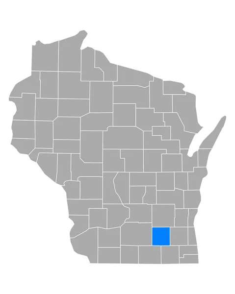 Carte Jefferson Dans Wisconsin — Image vectorielle