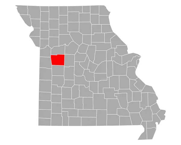 密苏里州约翰逊地图 — 图库矢量图片