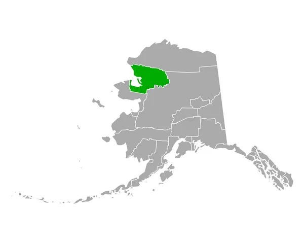 Kaart Van Noordwest Arctica Alaska — Stockvector
