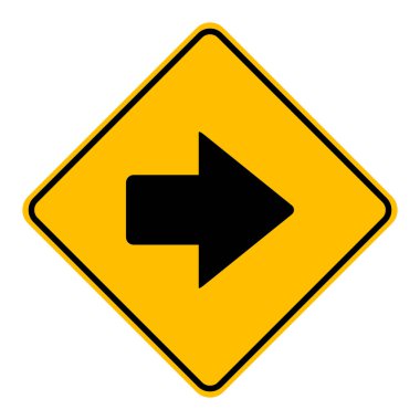 Vektör illüstrasyonu olarak sağ ok ve yol işareti